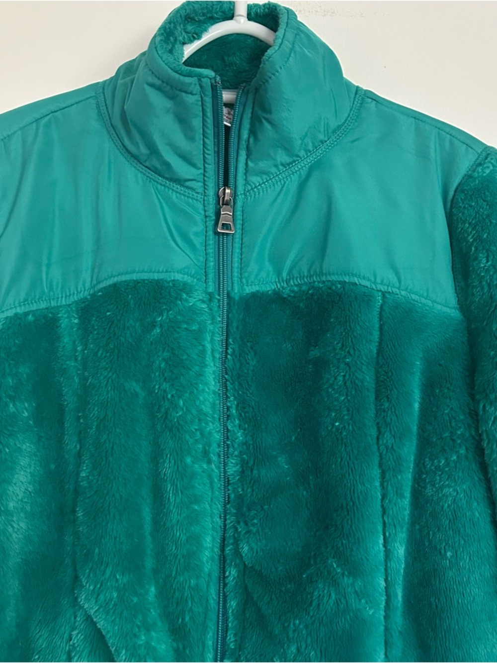 Exertek Women’s Teal Plush Super Soft Zip-Up Jacket Petite Medium PM Pockets
